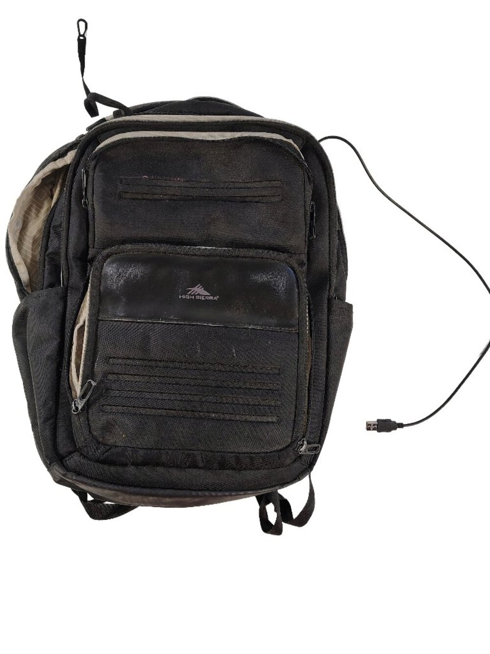 Black & Gray High-Tech High Sierra Branded Electronic Based Utility Backpack